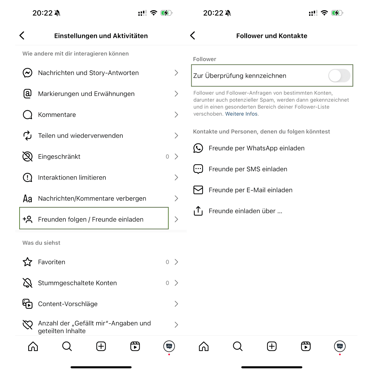Instagram Follower Hinweis